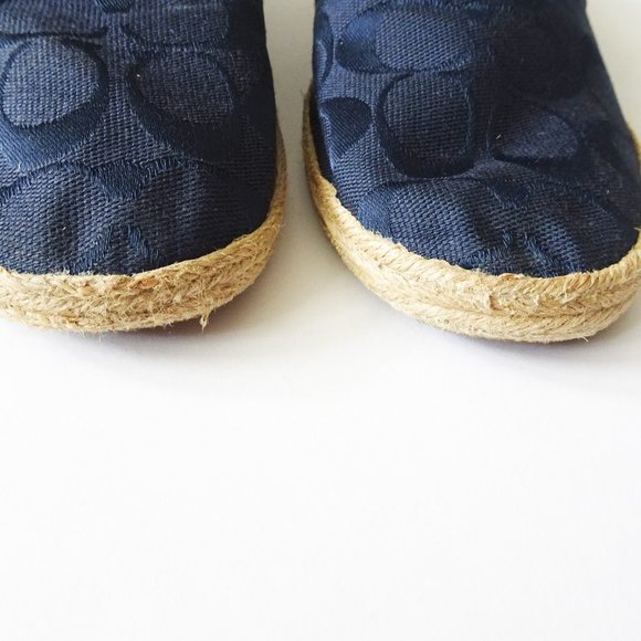 Coach Mellow Blue Canvas Espadrille Flats 9 - Picture 5 of 10
